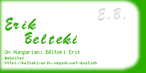 erik belteki business card
